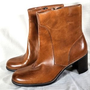 Liz Claiborne Vintage Brown Leather Flex Boots 8.5